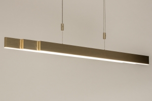 hanglamp 15265 design modern aluminium geschuurd aluminium metaal goud messing langwerpig rechthoekig