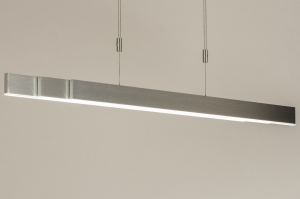 hanglamp 15266 design modern geschuurd aluminium aluminium langwerpig rechthoekig