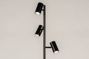 staande lamp 15272 modern metaal zwart mat rond