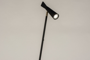 vloerlamp 15285 design modern metaal zwart mat messing