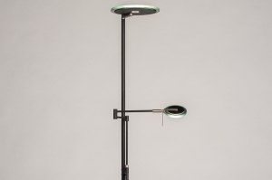 staande lamp 15292 modern glas metaal zwart mat rond