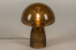 tafellamp 15294 modern retro glas metaal goud rond