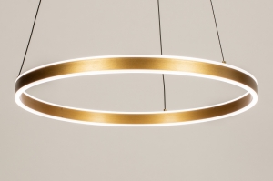 hanglamp 15299 modern eigentijds klassiek messing geschuurd aluminium goud messing rond