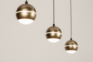 hanglamp 15304 eindereeks modern retro eigentijds klassiek kunststof metaal zwart mat goud rechthoekig
