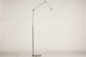 staande lamp 15312 industrieel modern staal rvs metaal staalgrijs rond langwerpig