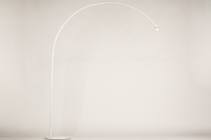staande lamp 15314 landelijk modern metaal wit mat rond