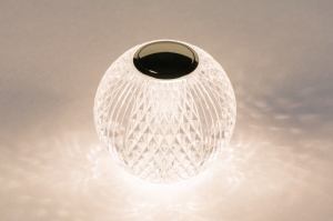 tafellamp 15320 modern klassiek eigentijds klassiek art deco glas messing glanzend kunststof acrylaat kunststofglas goud messing transparant kleurloos