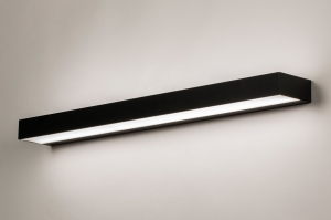 wandlamp 15324 modern aluminium kunststof metaal zwart mat rechthoekig