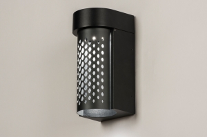 wandlamp 15328 modern aluminium metaal zwart mat rechthoekig