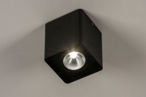 plafondlamp 15329 modern aluminium metaal zwart mat vierkant rechthoekig