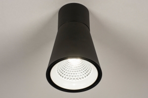 plafondlamp 15330 modern aluminium metaal zwart mat rond