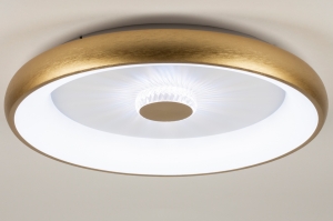 plafondlamp 15351 modern eigentijds klassiek art deco messing (kleur) geschuurd aluminium kunststof goud messing (kleur) rond