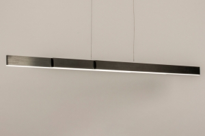 Pendelleuchte 15358 Design modern gebuerstetes Aluminium schwarz anthrazit laenglich rechteckig