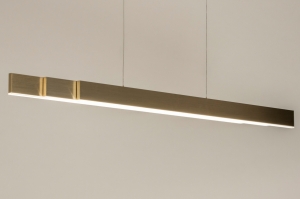 hanglamp 15359 design modern aluminium geschuurd aluminium metaal goud messing langwerpig rechthoekig