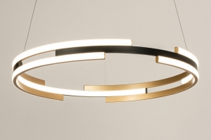 hanglamp 15363 sale modern eigentijds klassiek art deco metaal zwart mat goud rond