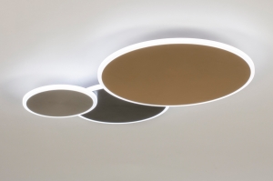 plafondlamp 15364 sale modern metaal goud antraciet donkergrijs staalgrijs rond