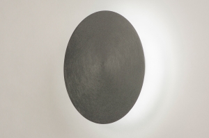 wandlamp 15366 modern aluminium metaal antraciet donkergrijs rond