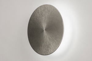 wandlamp 15368 modern aluminium geschuurd aluminium metaal aluminium rond