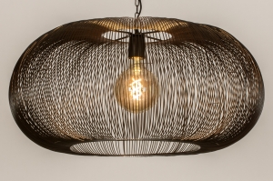 hanglamp 15386 landelijk modern metaal zwart bruin koper rond