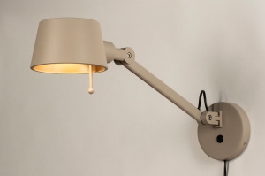 wandlamp 15435 design modern metaal beige zand rond langwerpig