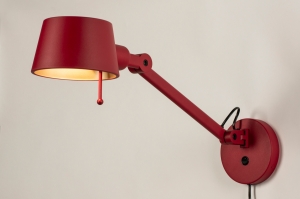 wandlamp 15437 design modern metaal rood rond langwerpig