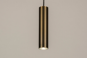hanglamp 15465 modern eigentijds klassiek aluminium brons metaal zwart mat brons rond