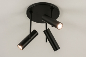 plafondlamp 15506 modern aluminium metaal zwart mat rond