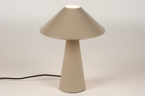 tafellamp 15511 design modern metaal taupe rond