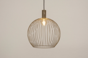 hanglamp 15516 modern metaal beige zand rond