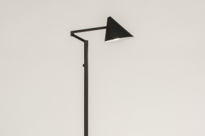 vloerlamp 15519 modern metaal zwart mat rond