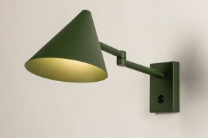wandlamp 15528 design modern metaal groen rond