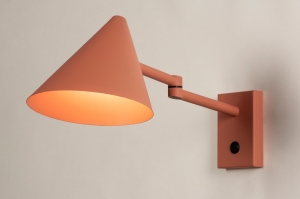 wandlamp 15529 design modern metaal roze rood rond