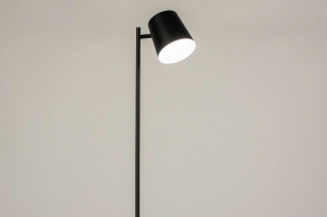 staande lamp 15532 modern metaal zwart mat rond