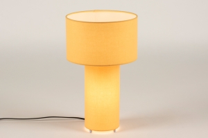 tafellamp 15533 modern stof geel rond