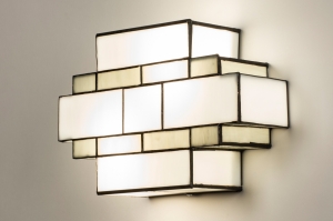 wandlamp 15559 modern eigentijds klassiek art deco glas wit grijs langwerpig rechthoekig