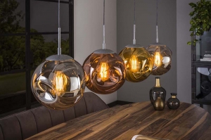 hanglamp 15560 modern eigentijds klassiek glas metaal grijs goud zilver  oud zilver roodkoper rond