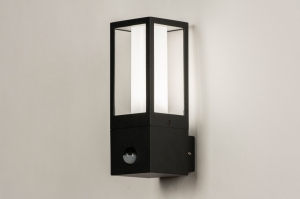 wandlamp 15568 industrieel modern aluminium kunststof polycarbonaat slagvast metaal zwart mat rechthoekig