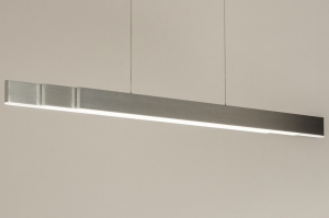 hanglamp 15570 design modern geschuurd aluminium aluminium langwerpig rechthoekig