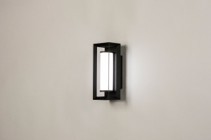 wandlamp 15573 modern kunststof metaal zwart mat wit rechthoekig