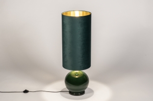 vloerlamp 15582 modern retro eigentijds klassiek glas stof groen rond