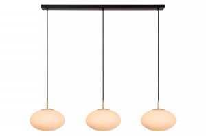 hanglamp 15589 modern eigentijds klassiek glas wit opaalglas messing (kleur) geschuurd metaal wit mat goud messing (kleur) rond langwerpig