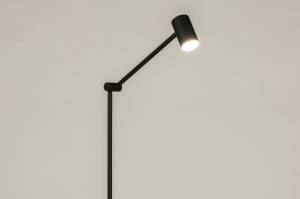 vloerlamp 15597 modern metaal zwart mat rond