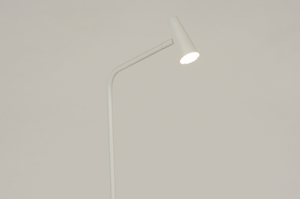 staande lamp 15600 modern metaal wit mat rond