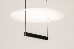 hanglamp 15615 modern metaal zwart mat wit mat rond
