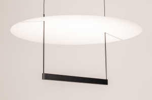 hanglamp 15616 modern metaal zwart mat wit mat rond