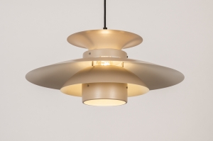 hanglamp 15624 modern metaal beige zand rond