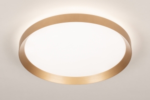 plafondlamp 15627 modern eigentijds klassiek messing geschuurd aluminium kunststof metaal wit goud messing rond