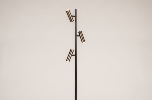 staande lamp 15631 modern eigentijds klassiek brons metaal zwart mat brons rond