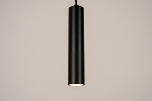 hanglamp 15635 modern aluminium metaal zwart mat rond langwerpig