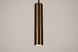 hanglamp 15636 modern eigentijds klassiek aluminium brons metaal brons rond langwerpig